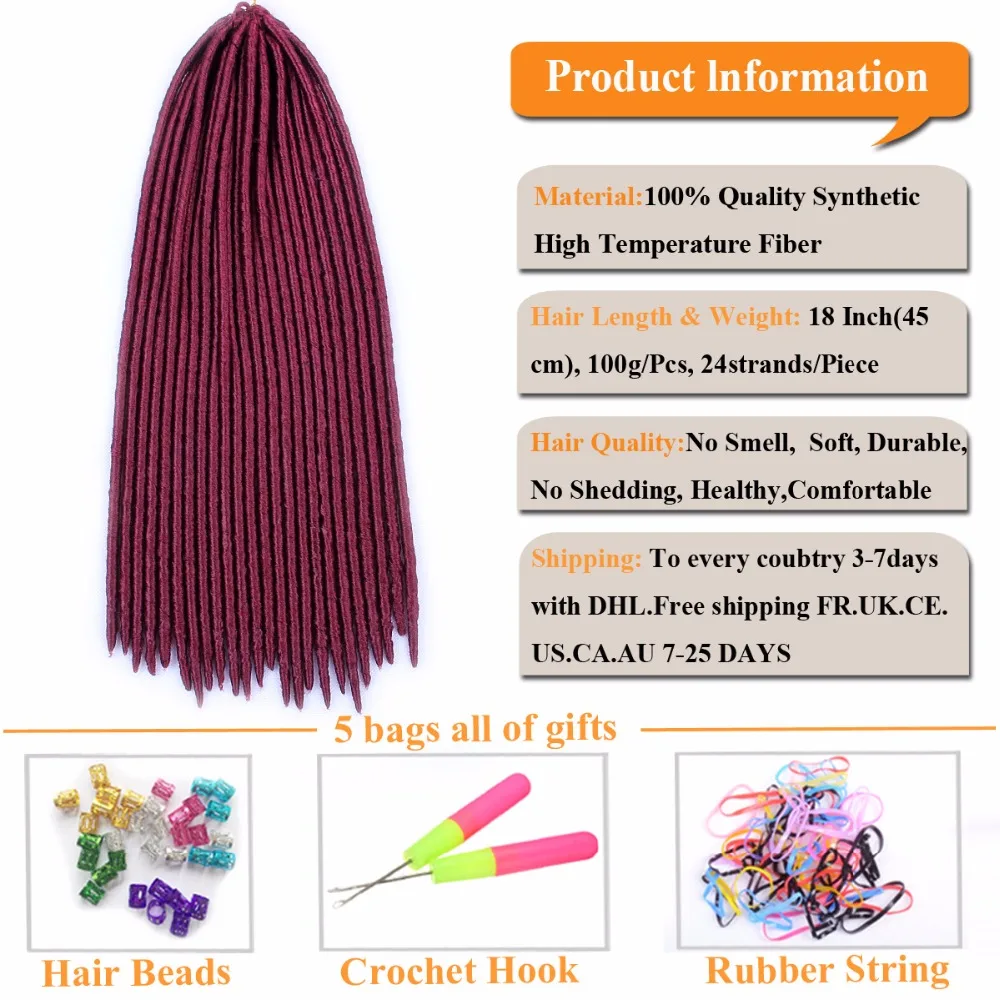 FALEMEI Синтетические Искусственные локоны в стиле Crochet косы для наращивания волос 18 дюймов 24 пряди долларов США/шт волокно крючком плетение волос богиня замки