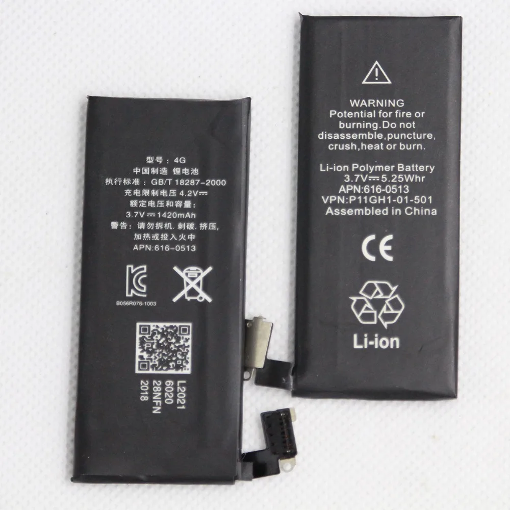 0 цикл литиевая батарея для iphone 4 1420mah Замена батареи телефона Apple 4G с ремонтными