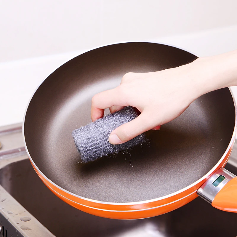 

12pcs/lot Sponge Metal Mesh Super Detergent Tool Kitchen Steel Wool Degreasing Cleaning Tool Pot Brush Cleaner