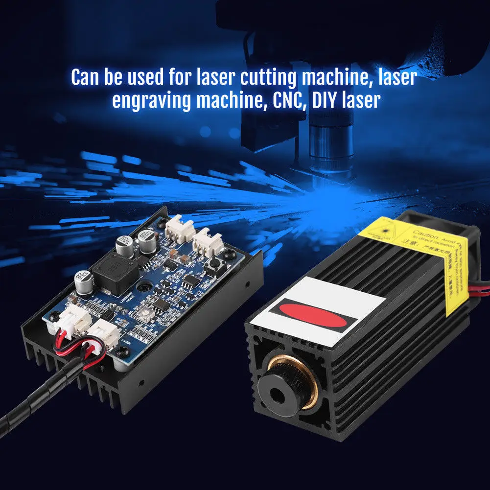 

15wb 450NM Focusing Blue Laser Module High Power Laser Engraving and Cutting Tool TTL Module with US/EU Plug Power $