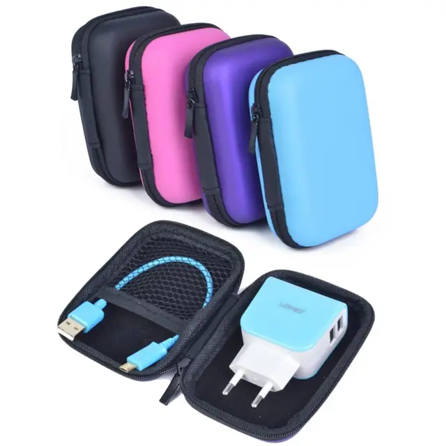 120x80x40mm External Battery Hard Cases Shockproof Portable EVA Storage