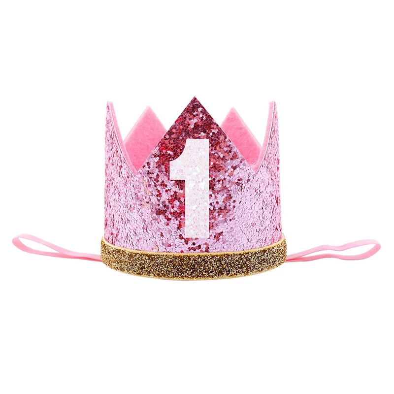 

Happy First Birthday Party Hats Decor Cap One Birthday Hat Princess Crown 1st Year Old Number Baby Kids Hair Accessory