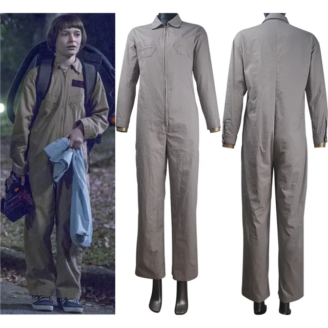 stranger things season 2 eleven el cosplay costume ghostbusters outfit jumpsuit halloween costume daily use christmas
