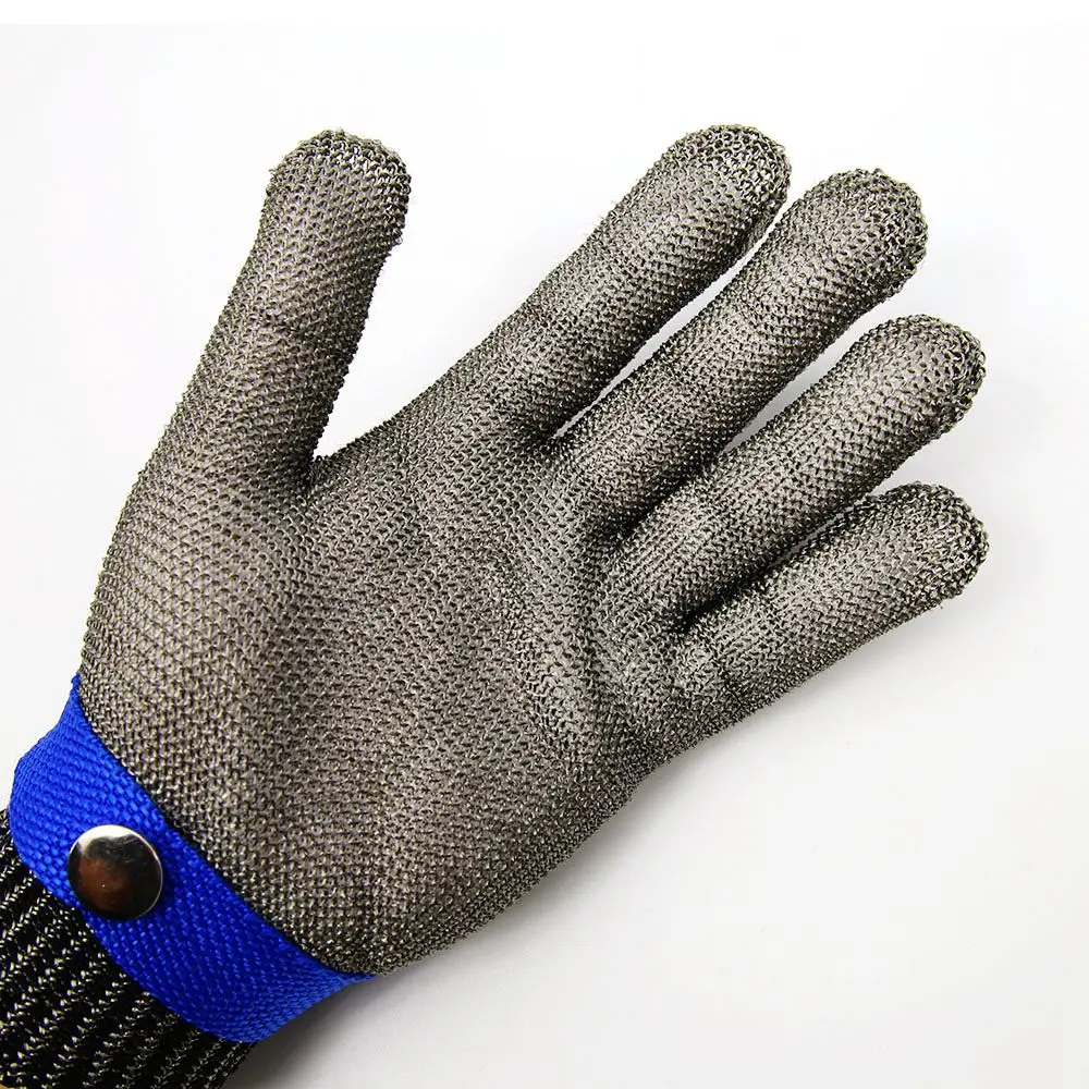 

Safety Glove 5pcs/lot Stainless Cut Resistant Proof Gloves Butcher Equipment Tools Meat Processing Breathable Gloves Size L