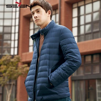 

Seven7 Brand 2019 New Casual Brand White Duck Down Jacket Men Winter Warm Coat Stand Collar Men's Ultralight Male Outwear