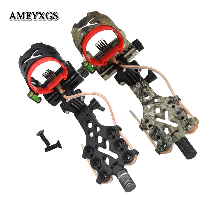 

Archery Bow Sights With LED Light Can Adjust 5Pin 0.019" Fiber Right Hand Fit Compound Bow Shooting Hunting Aiming Accessories