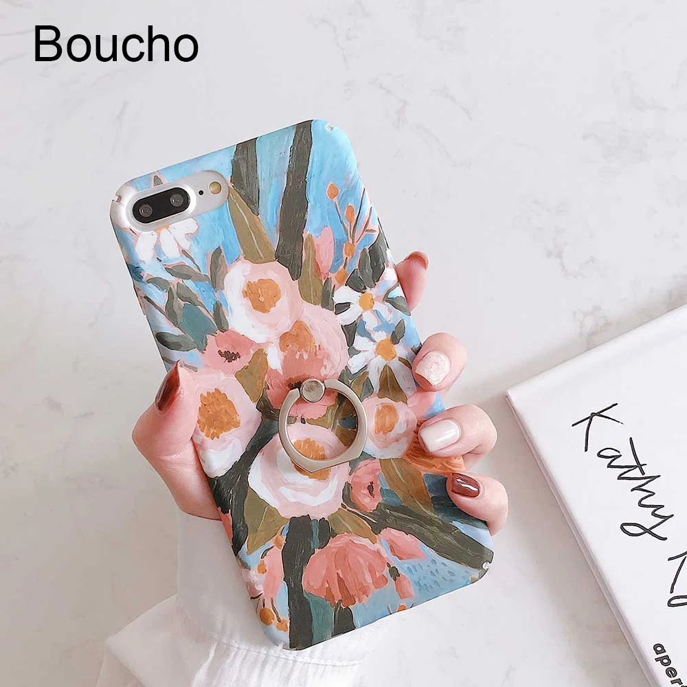 Boucho чехлы для iphone XS MAX XR X акварельные чернила цветы цветочный чехол телефона 8 7 6 6s