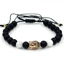 Faitheasy натуральный действительно белый ручной шнур золото древняя серебряная голова Будды плетеные браслеты костюм