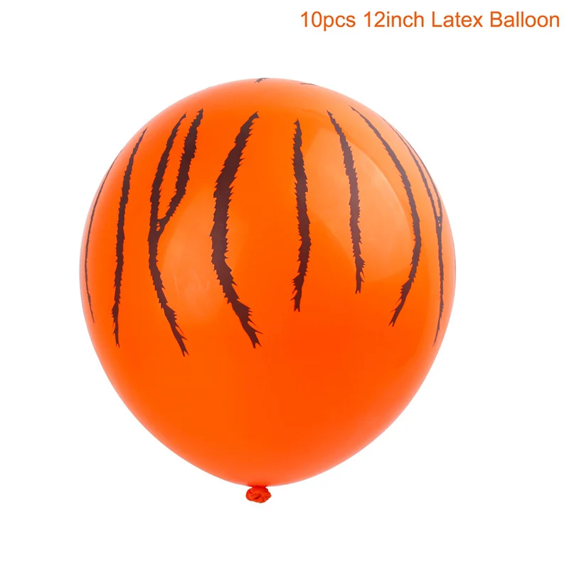 FENGRISE воздушный шар в виде животных джунглей для вечеринки в стиле сафари, воздушный шар 0, 1, 2, 3, 4, 5, 6, 7, 8, 9 цифр, воздушный шар в виде джунглей, товары для вечеринки на день рождения - Цвет: Tiger Latex balloon