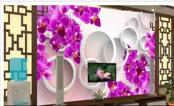 

3D photo wallpaper 3d wall murals wallpaper The sitting room 3 d romantic butterfly orchid TV setting wall picture wallpaper