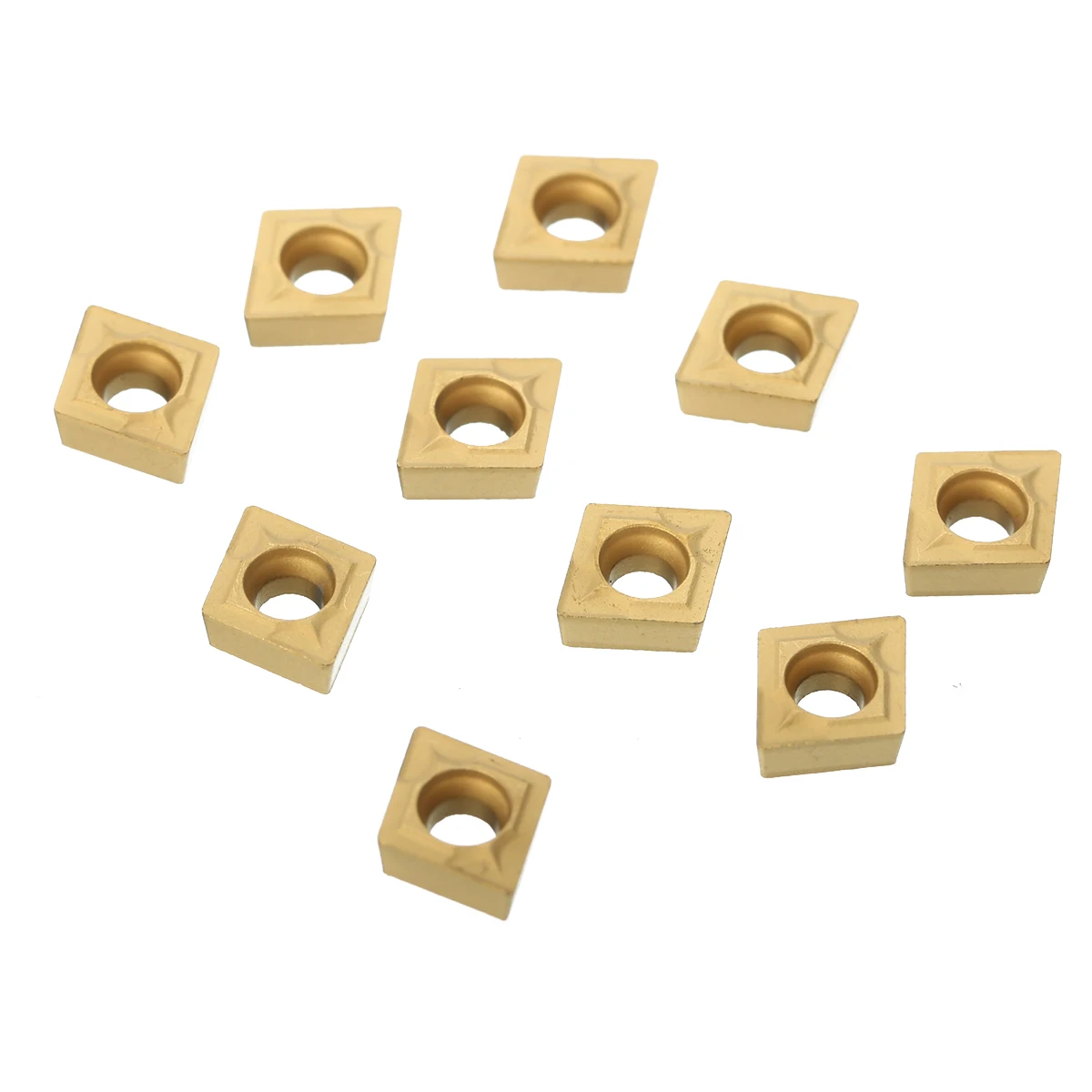 10pcs New Gold CCMT060204 US735 CCMT21.51 Inserts CNC Turning Tool Inserts with Box 6x6x2.5mm