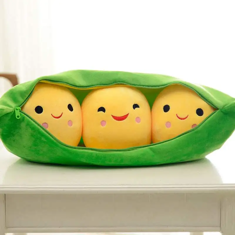 1pc Pea pod plush toy cute bean pea shape sleeping pillow creative holiday gift can be cleaned disassembled filled plant doll