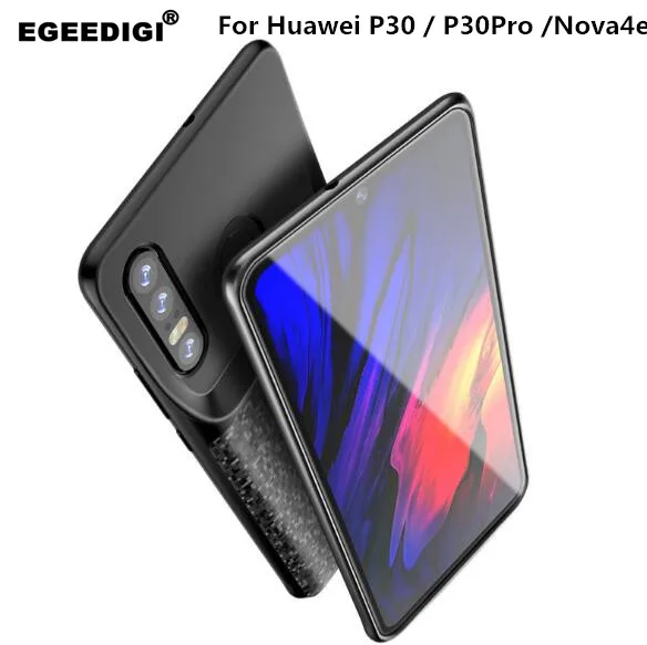 

Egeedigi 360 degrees Full Protect Silicone Battery Charge Case For Huawei P30 Pro Nova 4e External Extend Power Bank Cover Case