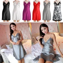 Горячая Распродажа 6 цветов сексуальное женское белье шелковое кружевное платье ночная рубашка для женщин