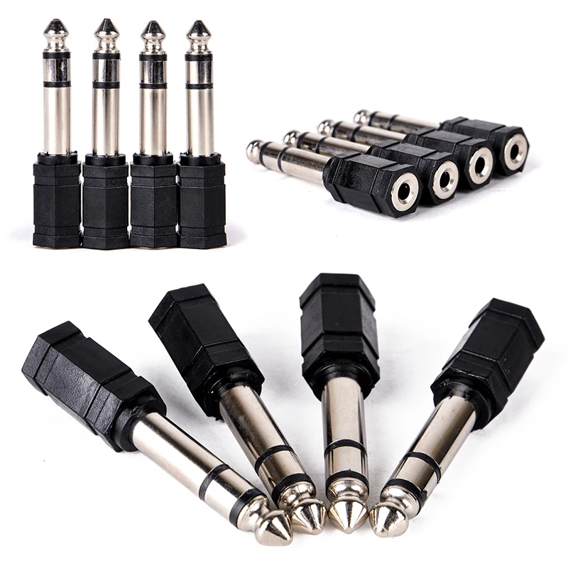 Mayitr 4Pcs  6.35mm Male to 3.5mm Female Plug Stereo Adapter 1/4 inch Stereo Male Plug to Female Socket Mini Jack Adaptor