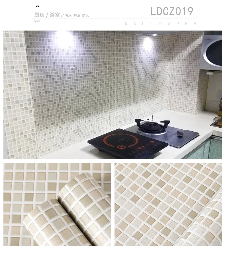 Толстые водонепроницаемые самоклеющиеся обои масло для кухни-защитные наклейки на стену для ванной комнаты мозаика имитация плитки шаблон наклейки