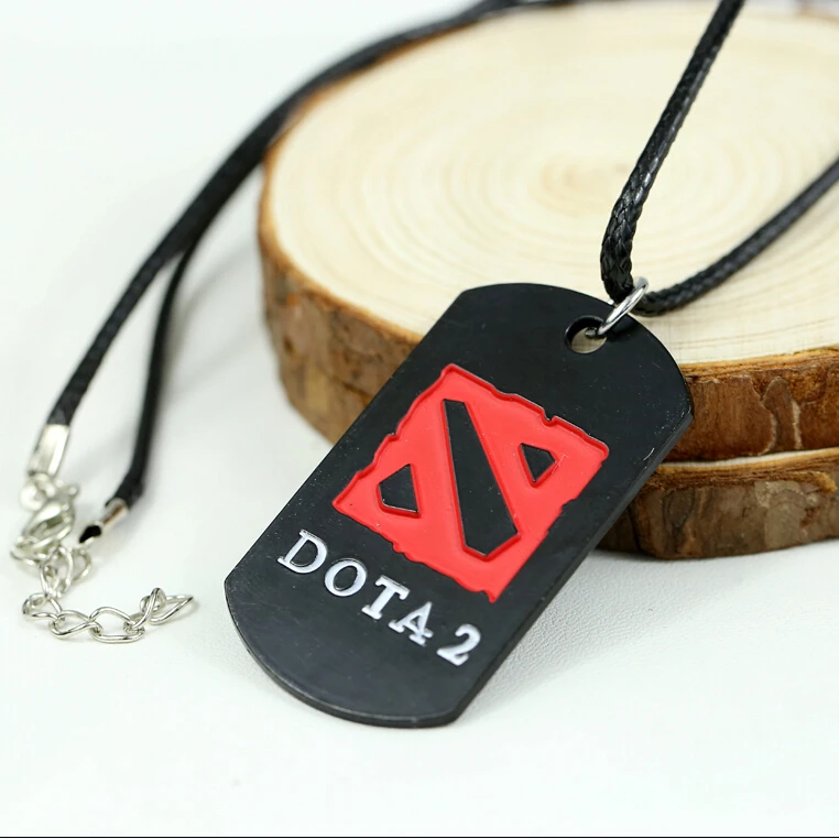 Мужские и женские ожерелья J store Dota 2 с логотипом Черные Квадратные из сплава