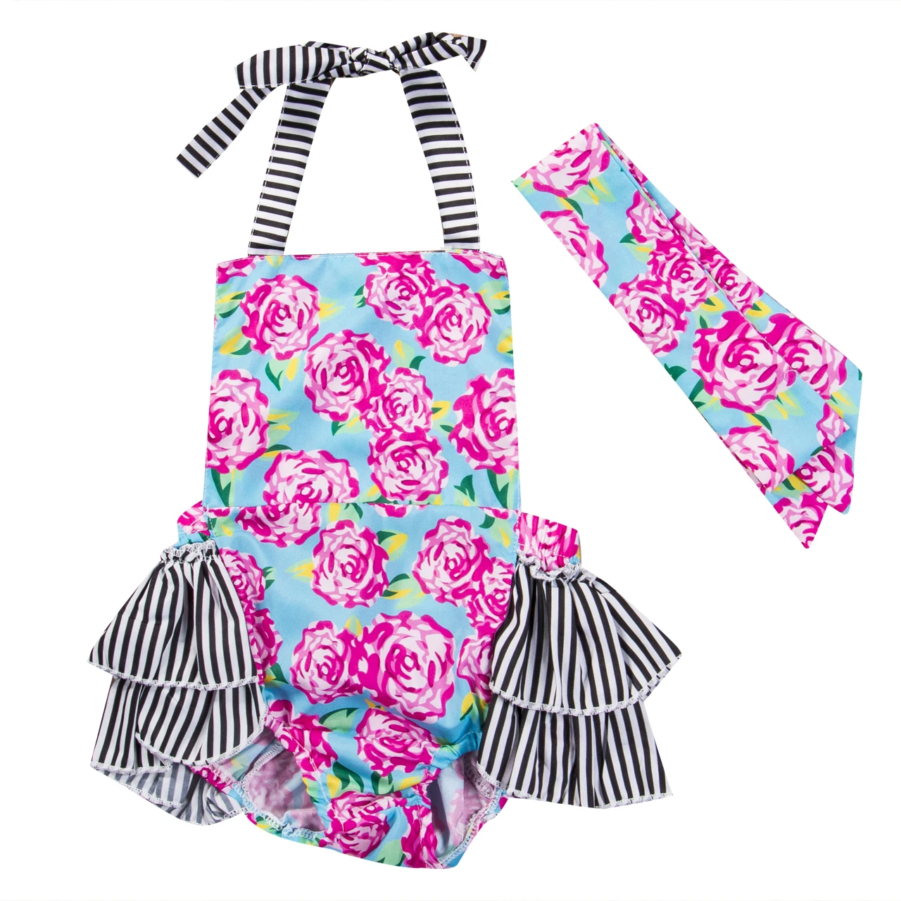

Baby Girl Bodysuit 2017 New Fashion Backless Sleeveless Floral Bodysuit Toddler Infant Baby Girls Sunsuit Outfit