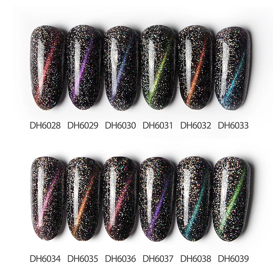 Starry Cat Eye Nail Gel Polish Sequin Glitter Gel Soak Off UV