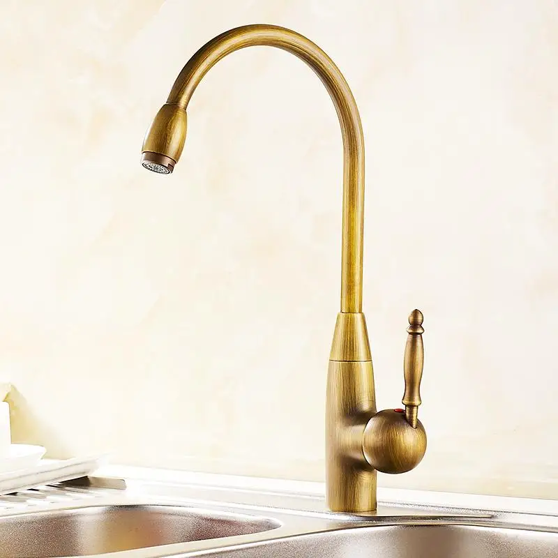 Antique Brass Kitchen Faucet 360 Swivel Bathroom Basin Sink Mixer Tap Single Handle Hot and Cold Water Tap KD1223 Antique Brass Kitchen Faucet 360 Swivel Bathroom Basin Sink Mixer Tap Single Handle Hot and Cold Water Tap KD1223