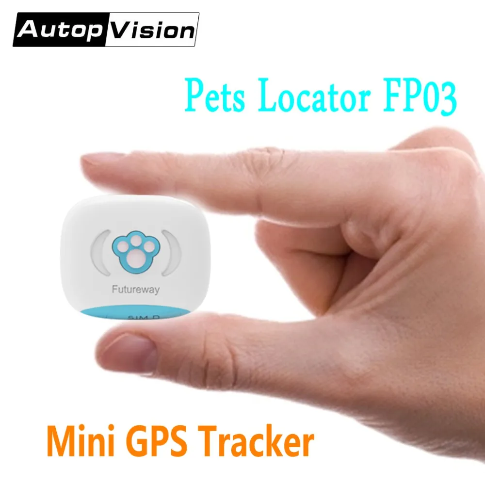 FP03 Mini Pet gps трекер в режиме реального времени Глобальный локатор для детей старших автомобиль для животных с воротником-стойкой/светящийся чехол бесплатное приложение