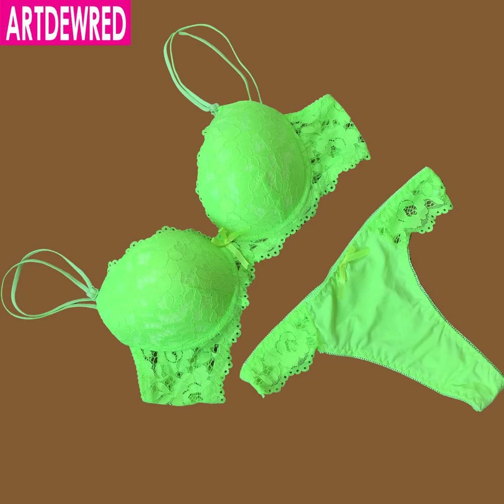 white underwear set ARTDEWRED Brand Temptation Lace Brief Women Bra Set Intimate Plus Size ABC Push Up Bra Brief Sets Sexy Underwear Panty Set cotton bra and panty sets