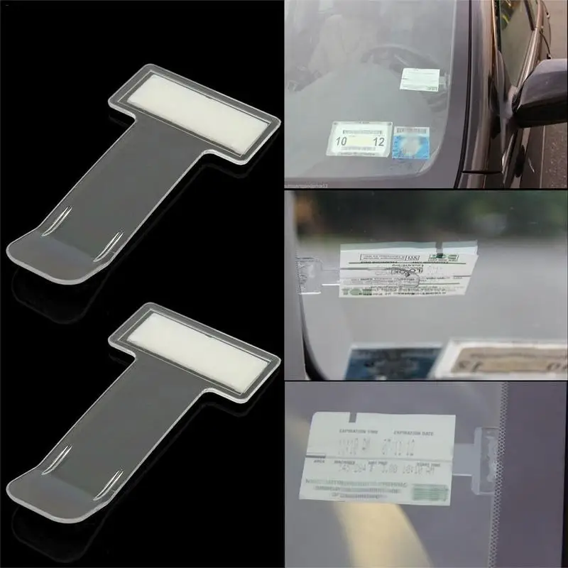 

Mini Car Parking Ticket Folder Clip Auto Card Windshield Sticker Clamp 2 Pcs Office Home Auto Ticket Clips Accessories