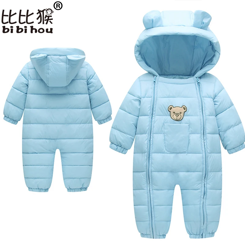 Winter Baby Rompers Bear Girls Boys Clothes Hooded Baby Boys Rompers Cotton-padded Jumpsuits Infants Kids Winter Clothes