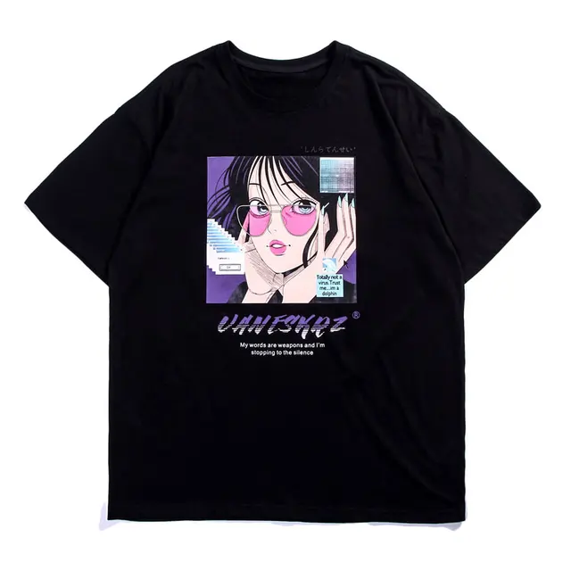 Gonthwid Japanese Girl Print Tshirts Streetwear Summer Men 19 Hip Hop Harajuku Funny Casual Cotton Tops Tees Hipster T Shirts T Shirts Aliexpress