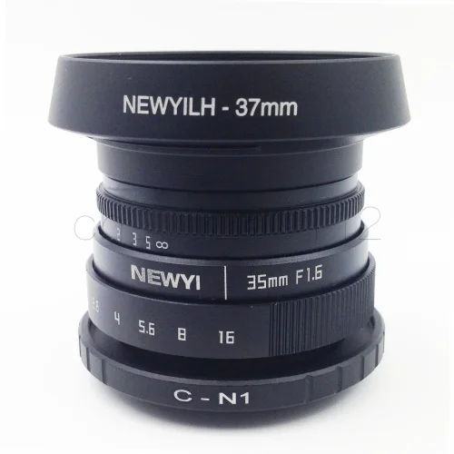 7 в 1 комплект 35 мм f/1,6 CCTV Мини объектив для Nikon1 V1/J1/V2/J2/J3/V3/S1/S2/AW1/JMount камеры и адаптер бленды