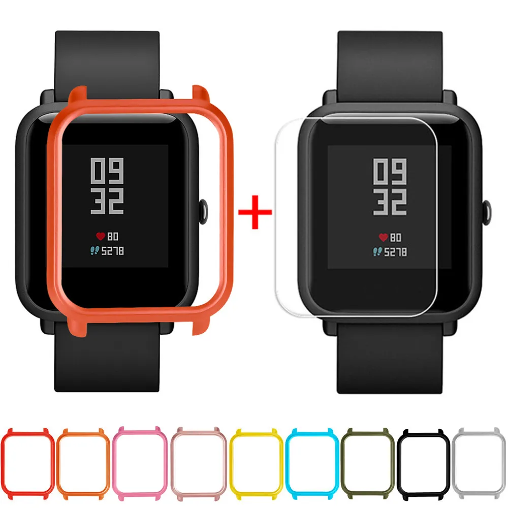 Чехол для ПК для Xiaomi Huami Amazfit Bip Youth Watch с защитой экрана Защитный чехол умных часов аксессуары