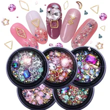 1 коробка разноцветные Стразы для ногтей 3D хрустальные камни для украшения ногтей Diy Дизайн Маникюр с плоской задней частью
