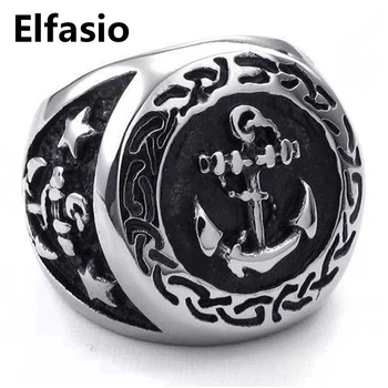 

Men's Navy Anchor Nautical Sailor 316L Stainless Steel Biker Ring Wholesale Jewelry