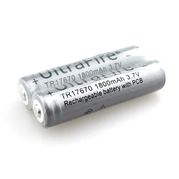 

U-F TR17670 1800mAh 3.7V Rechargeable Battery with PCB Protection (1 Pair)