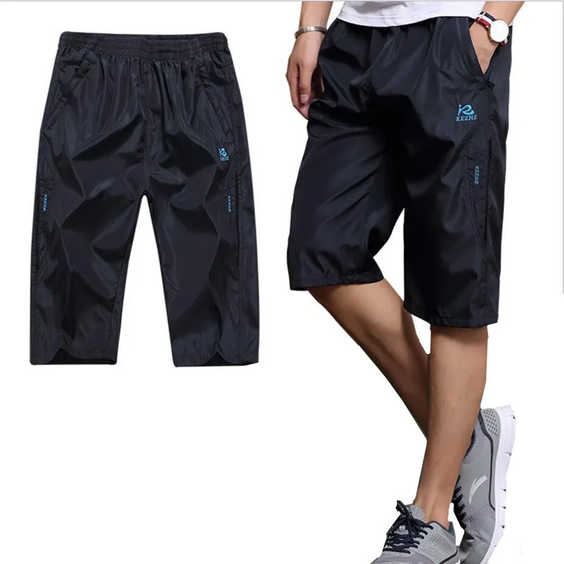 

Summer Mens Shorts With Pockets Zipper Bodybuilding Clothing Solid Color Sporting Quick Dry Short Men Loose Shorts Working Wear