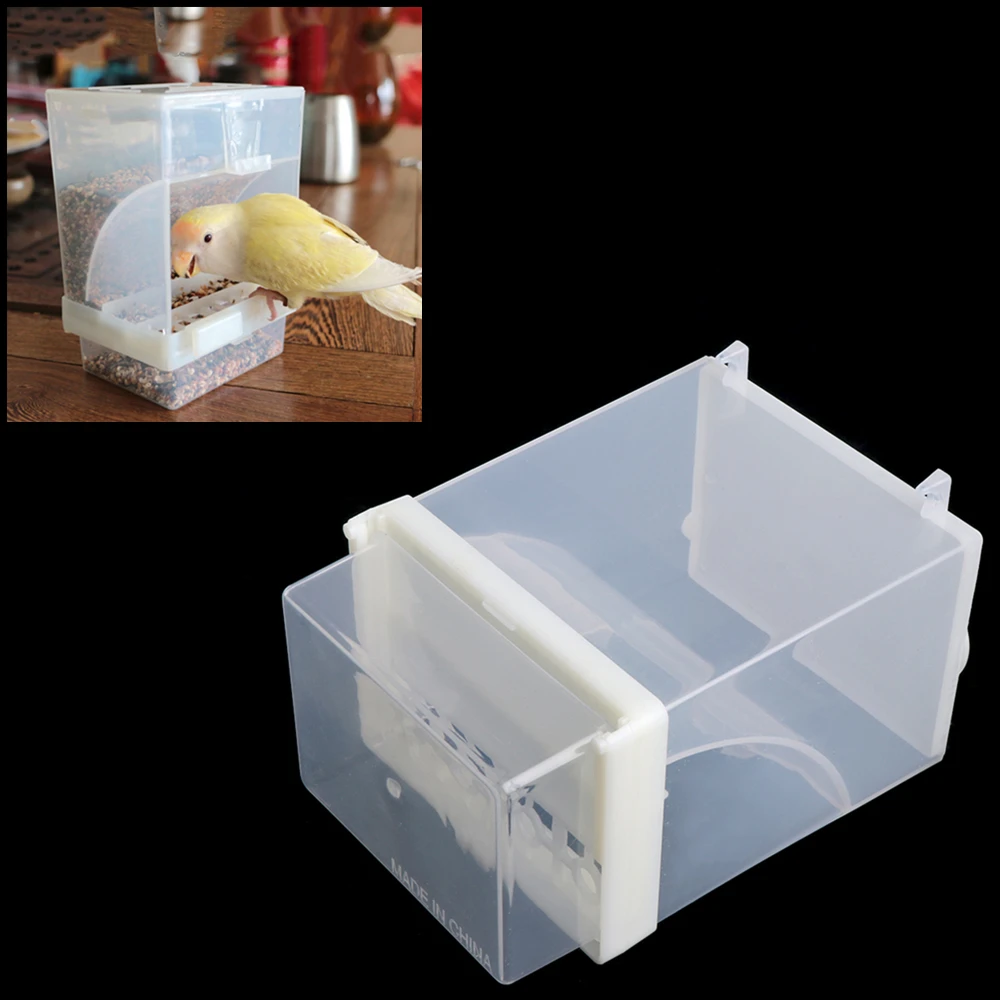 Автоматическая кормушка для птицы, акриловый контейнер для еды, попугай, голубь, защита от брызг, устройства для кормления домашних животных, товары C42