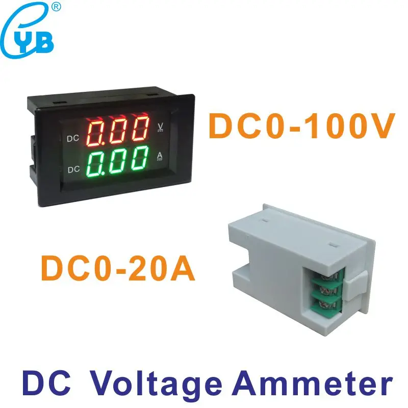 DC100V 20A ампер постоянного тока Вольтметр Амперметр цифровой Напряжение измеритель величины тока для исползования в домашних условиях электрического инструмента мультиметр