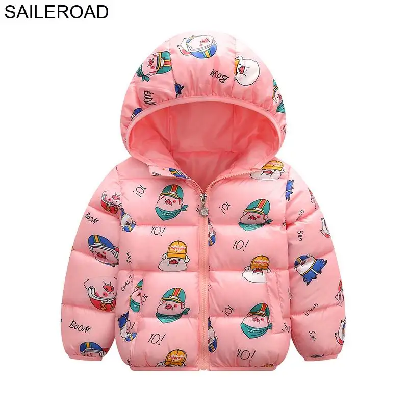 SAILEROAD Динозавр Pattern Зимний Мальчик Куртка 2-7age Мальчики Парка Теплые Детские Пальто Пух Хлопка Мультфильм Животных Детская Одежда