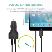 AUKEY Мощный Usb Автомобильное Зарядное устройство 4.8A mi ni мобильный телефон автомобиль Зарядное устройство для Xiaomi mi 6 iPhone X 8 плюс 7 samsung Galaxy Note 8/S8 и т. д.