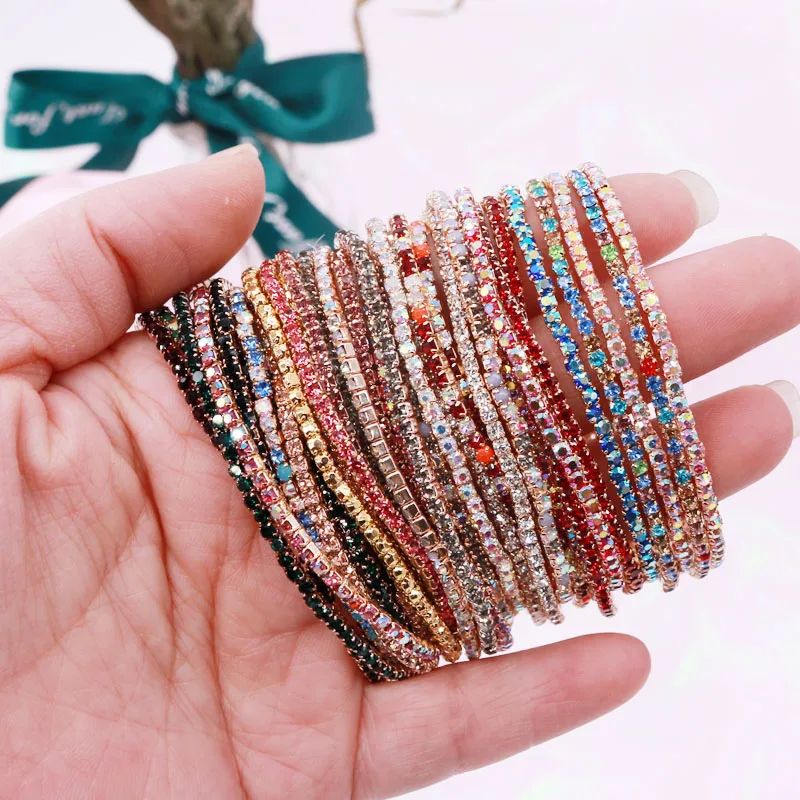 5pcs/lot Multi Color Elastic Crystal Bracelets for Girls Rhinestones Glass  Charms Bracelets for Jewelry Making Friendship - AliExpress