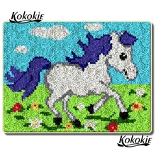 Набор крючков с защелкой, тканевый нооппакет, tapijten, аксессуары, сделай сам, ковер с принтом лошади, вышивка, foamy floralkussen knooppakket(China)