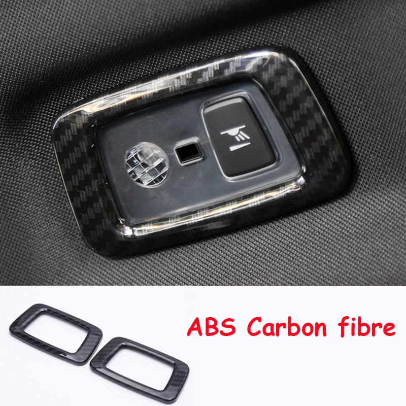

For Volvo XC60 2018 2019 Carbon fibre Car rear reading Lampshade frame panel decoration Cover Trim auto accessories car styling
