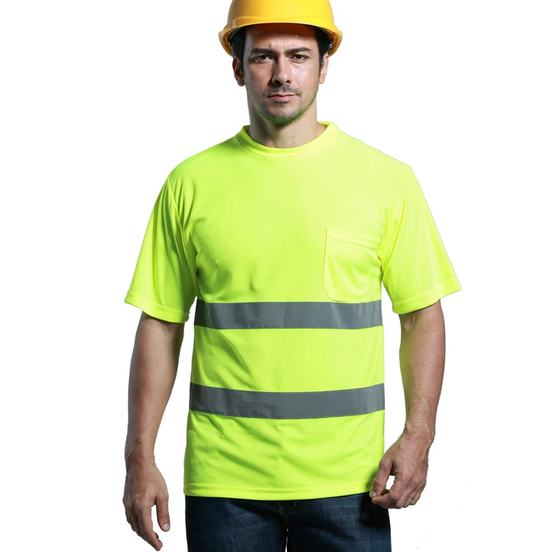 Высокая видимость безопасности светоотражающие безопасности Рабочая Рубашка мужская летняя высокая видимость для работы
