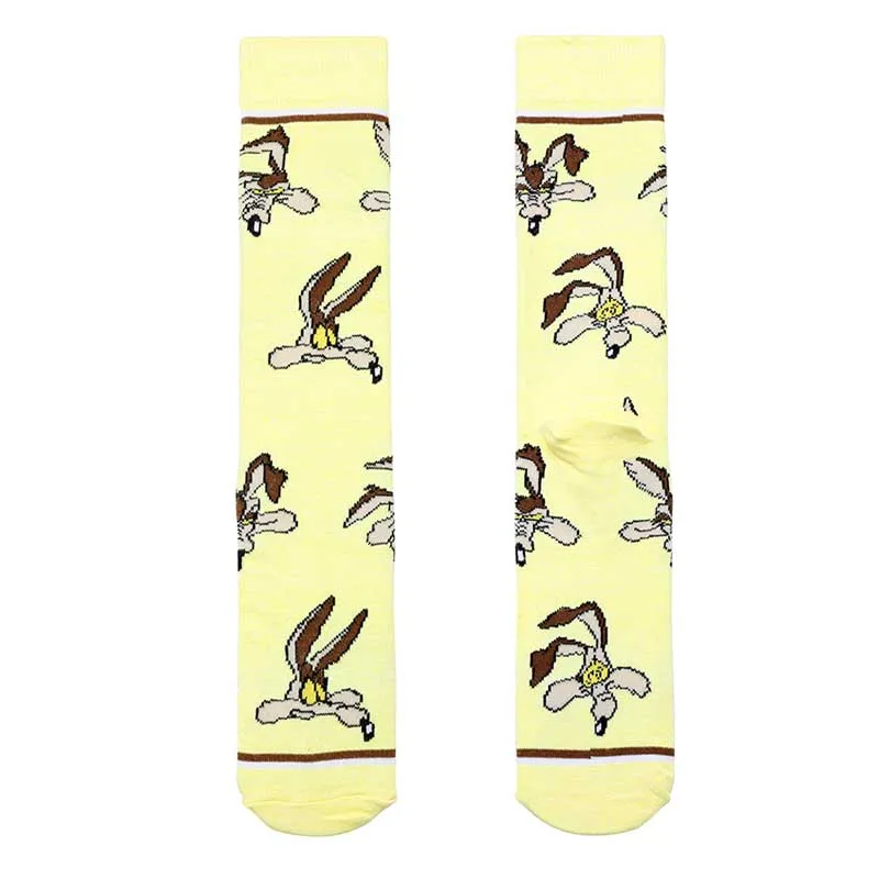 Cartoon Rabbit Sock Casual Hip Hop Creative Soft Comfortable Funny Novelty Black Yellow Men Cotton Calcetines Hombre Divertido