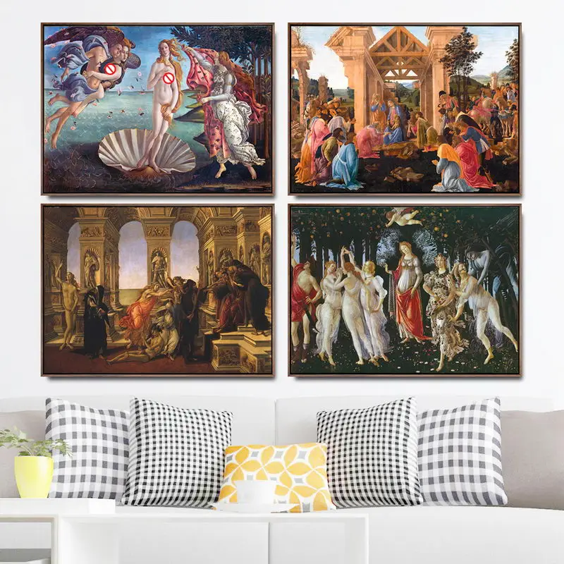 

Home Decoration Print Canvas Art Wall Pictures Poster Canvas Printings Paintings Italy Sandro Botticelli The Birth of Venus