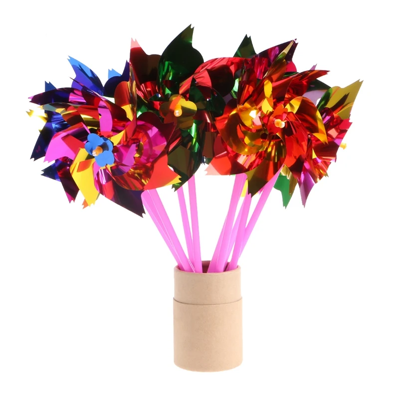 10 шт пластиковый штифт ветряной мельницы ветер Спиннер детские игрушки сад газон Вечерние