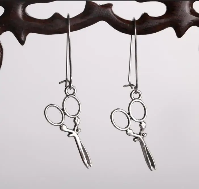 

New Fashion Jewelry Vintage Silver Plated Scissors Comb Hair Dryer Charms Drop Dangle Earrings Jewelry & Accessories