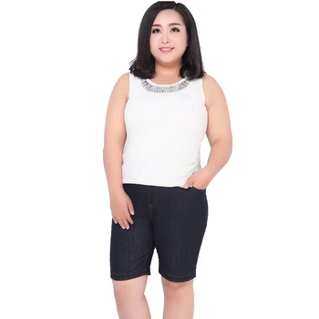 

Woman Shorts Summer Knee Length Denim Plus Size Skinny Jeans High Stretch High Waist Jeans Women Shaping Slim Pencil Trouser