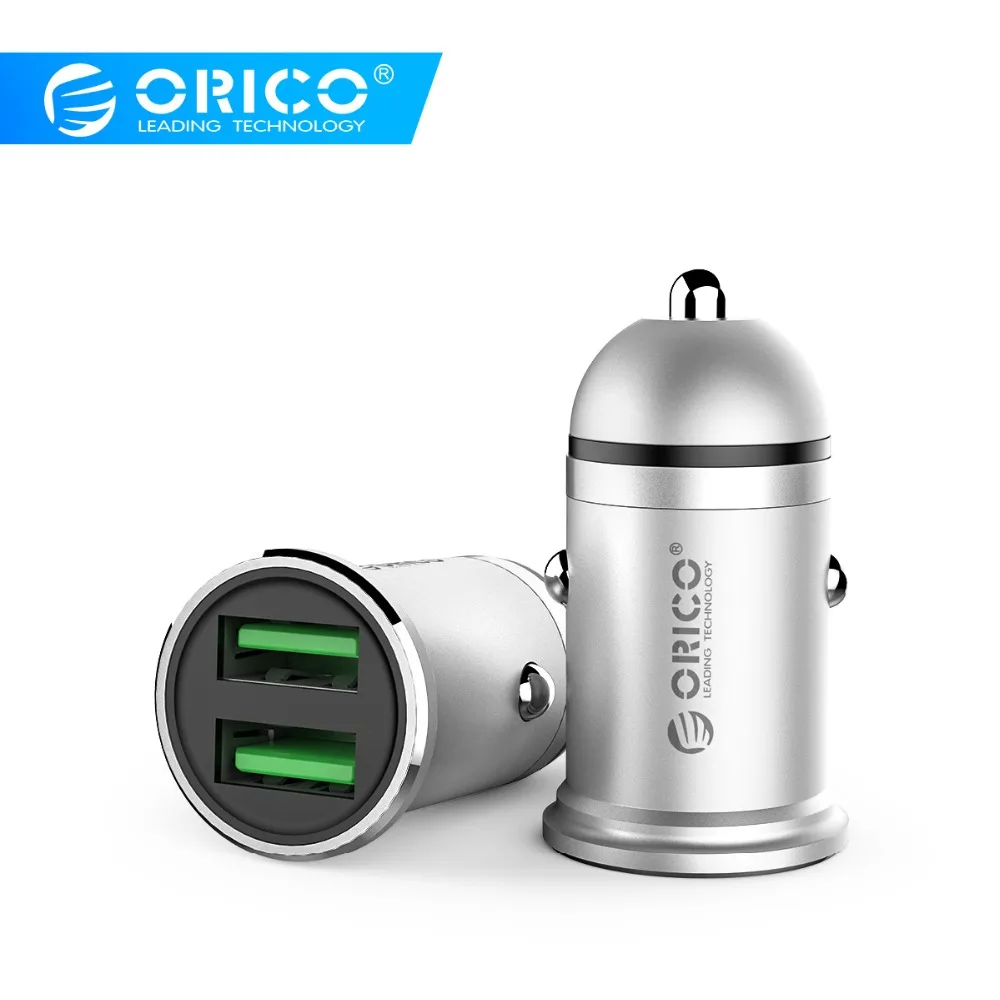 

ORICO Mini USB Car Charger for Mobile Phone 2.1A Fast Charger Dual USB Port Car Charger Adapter for Tablet