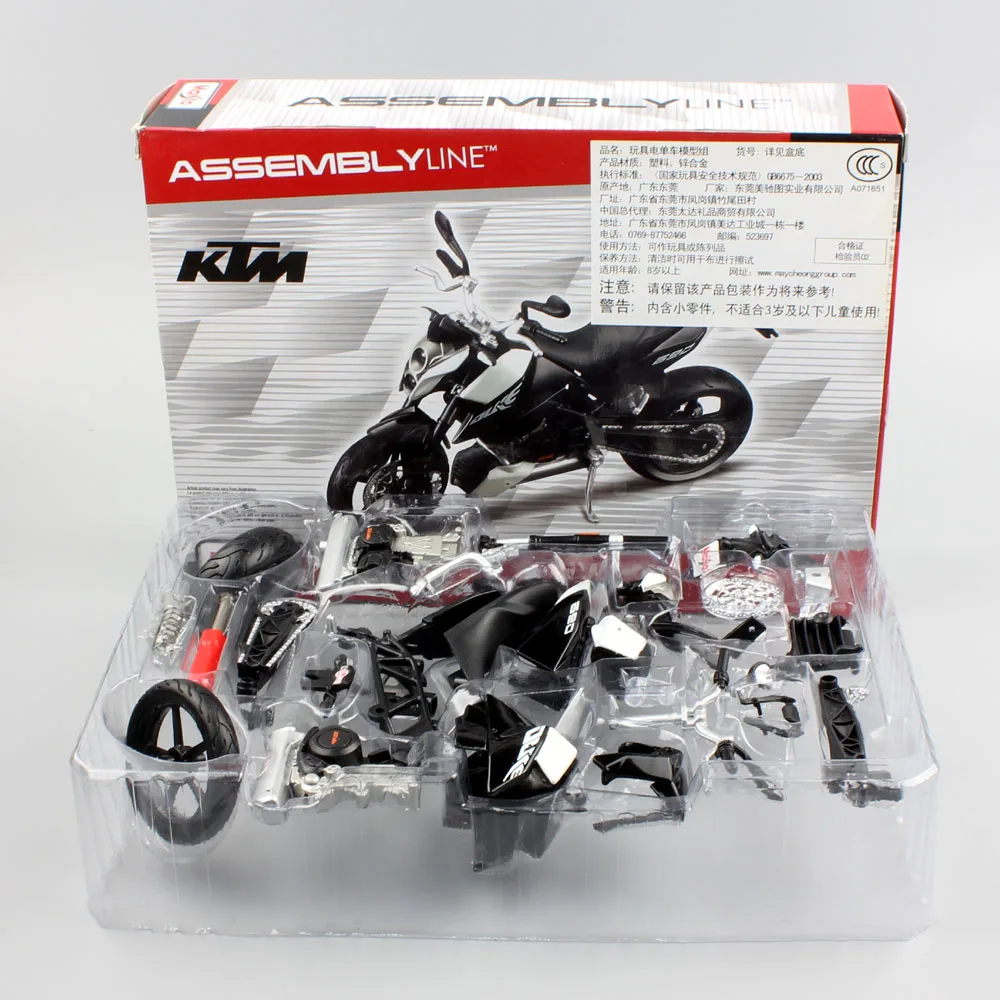 1:12 Масштаб ktm 690 duke DIY сборная линия Supermoto мини мотоцикл литый под давлением модель